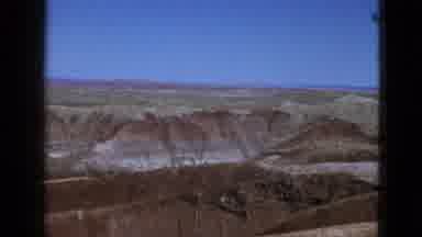 California USA (1953): View Of Green Fields And Brown Mesas On A Clear Sunny Day