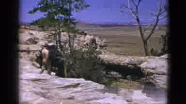 California USA (1953): Mineral Deposit Rock Formation Desert Landscape Person