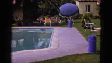 New Mexico USA (1953): People Relaxing By A Pool In Their Backyard