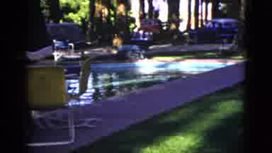 Palm Desert California (1953): An Outdoor Pool In A Wooded Location With Patio