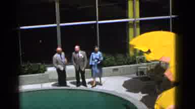 Palm Springs California (1953): Two Persons Are In The Office Nearby Swimming Pool