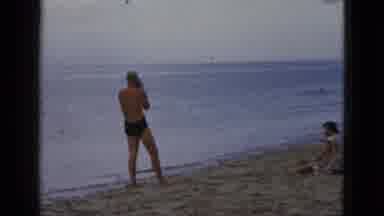 California USA (1953): The Persons Are Playing In The Sea Shore They Enjoy Very