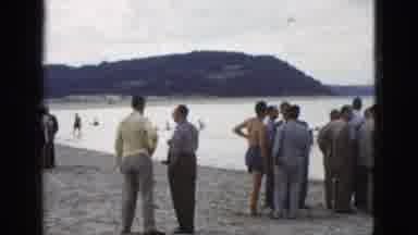 California USA (1953): Crowded By The Bayside Awaiting Glory To Return To Shore