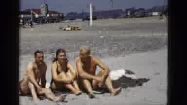 California USA (1953): A Day At The Beach Three Almost Naked People Sunbathing