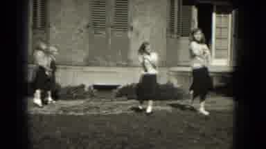 Milwaukee Wisconsin (1953): 2 Cheerleader Girls Practicing Dance Routine White