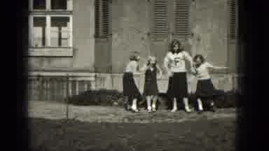 Milwaukee Wisconsin (1953): Young Girls In Cheer Uniforms Practicing A