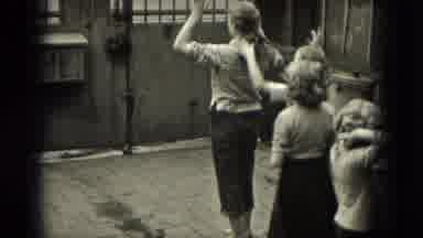 Milwaukee Wisconsin (1953): A Group Of Young Girls In Line Taking Turns Playing