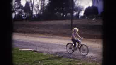 Milwaukee Wisconsin (1953): Tween Kids Riding Bicycles Dirt Road Rural Area Trees