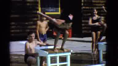 Yonkers New York (1953): Boy Jumping In The Swimming Pool With His Friend And