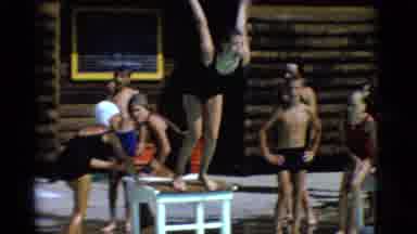 Yonkers New York (1953): Youngs Splashing Into The Pool Super Fun In The Club