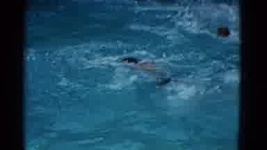 Yonkers New York (1953): Three Swimmer Are Swimming Freestyle In Swimming Pool And