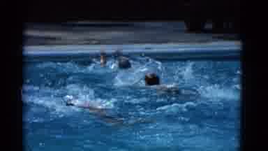 Yonkers New York (1953): Boys In Swimming Suits Swim To The Edge Of A Swimming