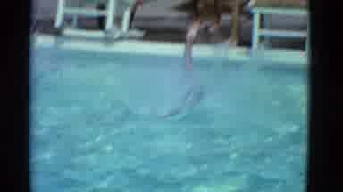 Yonkers New York (1953): Young Man Jumping Into Pool And Then Quickly Swimming