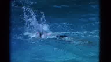 Yonkers New York (1953): Female Diver Swimming Very Quickly In A Large Pool For A