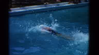 Yonkers New York (1953): Female Person Swimming Butterfly Style Paddling People