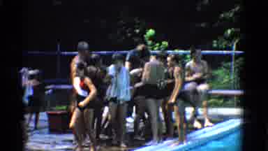 Yonkers New York (1953): People Gathered At Diving Board For Swimming Practice At