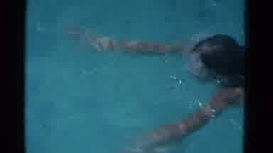 Yonkers New York (1953): Girl In Bathing Suit Doing Breaststroke In Blue Swimming