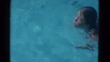 Yonkers New York (1953): Girl In A Black Bathing Suit Doing The Breaststroke In A