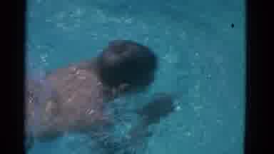 Yonkers New York (1953): Young Person Is Swimming In A Pool Using The Dog Paddle