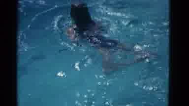 Yonkers New York (1953): Girl In A Pool Swimming Forward Above And Underwater
