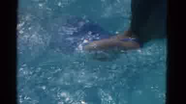 Yonkers New York (1953): A Child Is Practise Swimming In The Pool