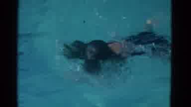 Yonkers New York (1953): Boy Dives Into Pool Starts Swimming Breaststroke On A