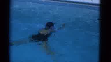 Yonkers New York (1953): Ladies Swimming Doing Lap In A Pool Wearing A Red Bathing