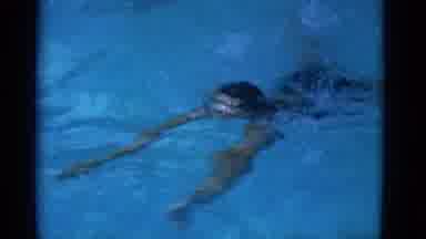 Yonkers New York (1953): Girl Getting Ready To Jump Into Swimming Pool Jumps And