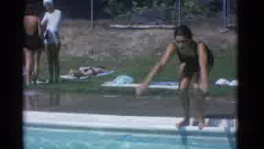 Yonkers New York (1953): A Woman Jumps Into A Swimming Pool And Swims And Goes To