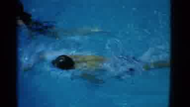 Yonkers New York (1953): Man Turning With Swimming Laps In A Pool With Other