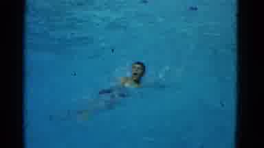 Yonkers New York (1953): Man Swimming In A Pool And Showing Off Some Impressive