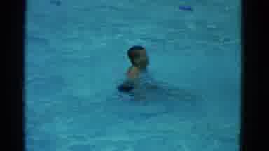 Yonkers New York (1953): Boy Swimming Laps In Pool And Flipping Against Pool Edge