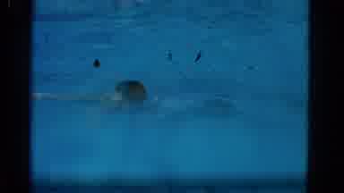 Yonkers New York (1953): Woman Swims In A Pool With Wearing A Swimsuit And A Head