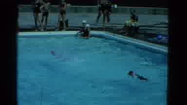 Yonkers New York (1953): Two Children Swimming Side By Side Racing In Swimming