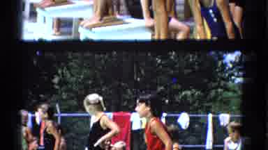 Yonkers New York-1953: Girls Prepare To Swim A Race At The Pool