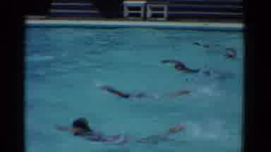 Yonkers New York (1953): Group Of Young Swimmers Racing To The Other Side Of A