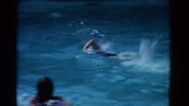 Yonkers New York (1953): In The Swimming Pool One Person Overtakes Another Person
