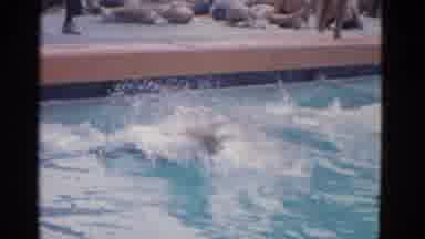 Yonkers New York (1953): Competitive Swimming Race Girls Backstroke Lap Lanes