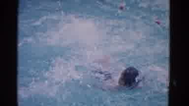 Yonkers New York (1953): A Man Swimming In A Pool And Doing The Backstroke