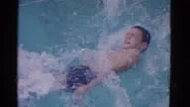 Yonkers New York (1953): Old Footage Of Boy Doing Backstrokes In The Racing Lane