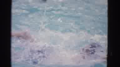 Yonkers New York (1953): Boy Practicing Backstroke In Swimming Pool