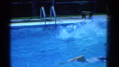 Yonkers New York (1953): Kids Jumping Flipping And Falling Backwards Into Swimming