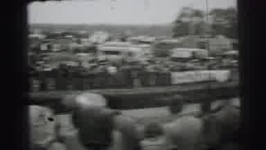Le Mans France (1954): Black And White Video Of Crowd Watching Old Timing Race
