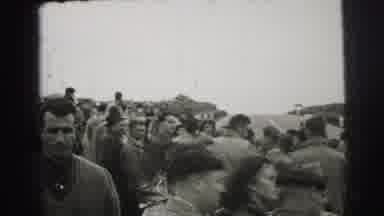 LE MANS FRANCE-1954: Race Cars Zip By In A Blur As The Crowd Watches In Awe