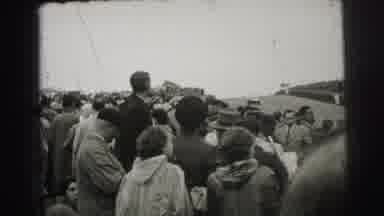 Le Mans France (1954): Large Crowd Gathered At The Racetrack Watching The Cars