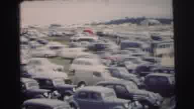 Le Mans France (1954): In Parking Place So Many Cars And Also Buses Are Landing