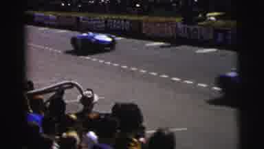 Le Mans France (1954): Spectator Crowds In Bleachers Watch Vintage Automotive