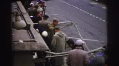 Le Mans France (1954): A Pit Crew At The Races Lifts A Hood On An Engine