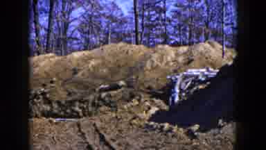 Hicksville New York (1954): Construction Site With Gray Bricks Laid For Foundation
