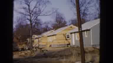 Hicksville New York (1954): Yellow And Blue Houses In A Quiet Neighborhood Next To